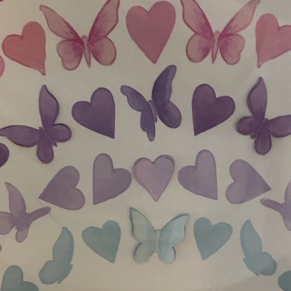 Framed Butterfly Heart Rainbow Wall Art White Decor